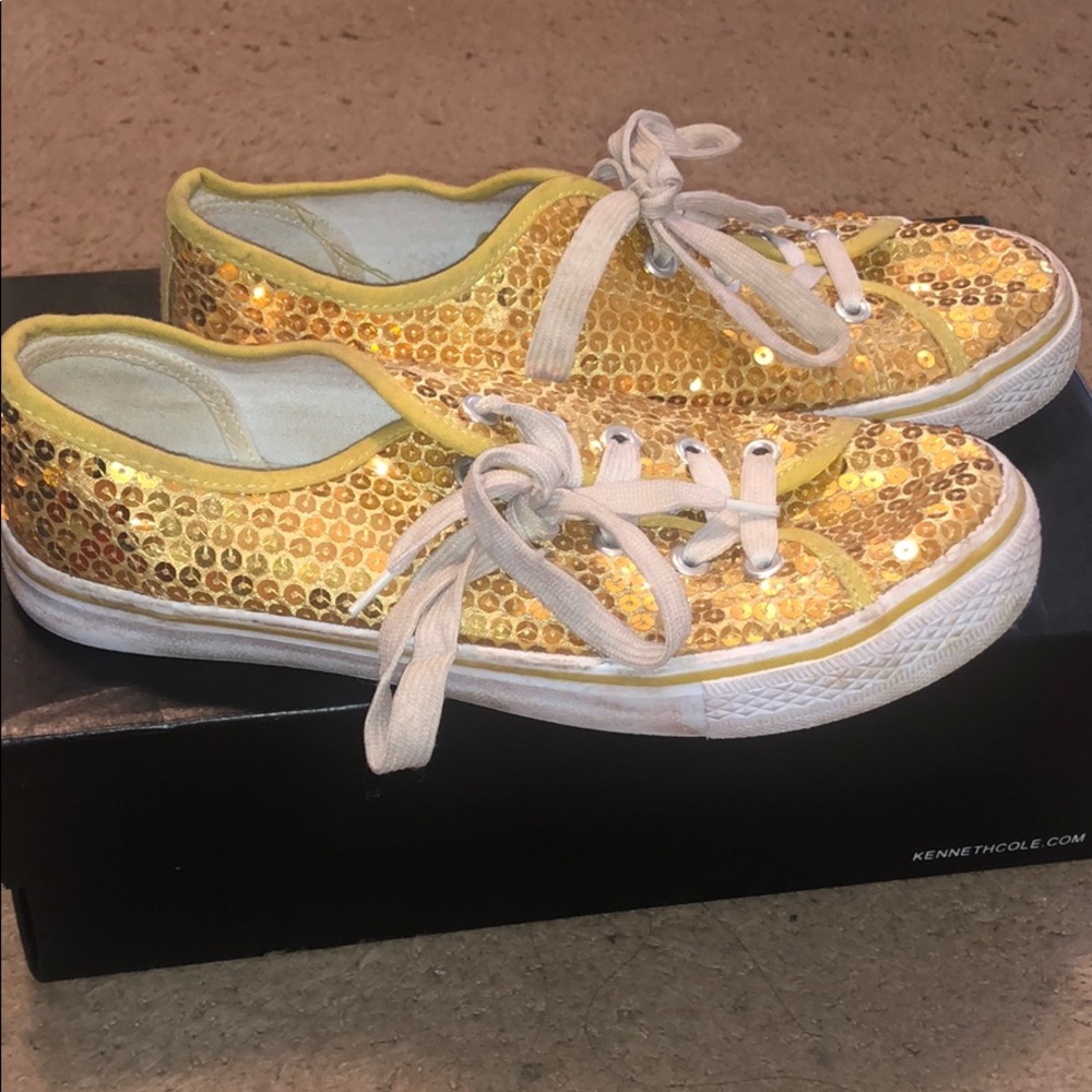 Gold Sequin Shoes Sz 7